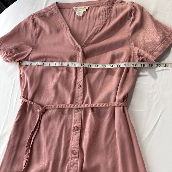 C&C California Pink Mini Dress Short Sleeve Buttons Lyocell Medium Clean Girl - Picture 5 of 7